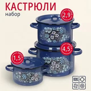 Набор № 33 "Голубика" (к. 1,5;2,9;4,5л) синее зерно
